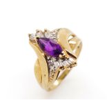 Amethyst and 9ct yellow gold ring