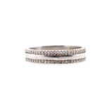 Pave set diamond and sterling silver ring