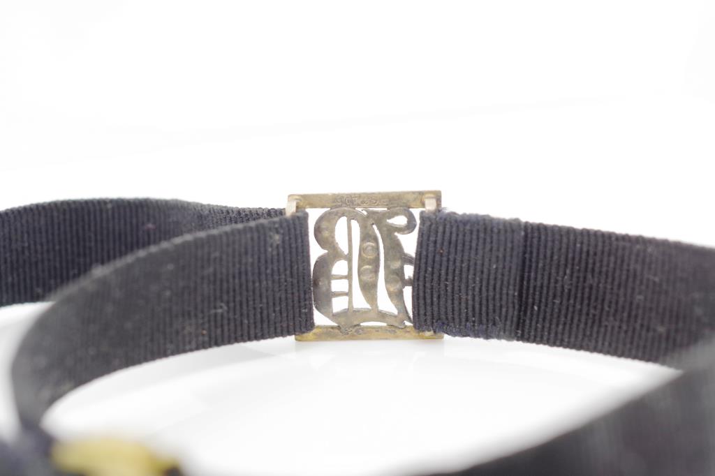 Edwardian 9ct gold and silver mourning bracelet - Image 2 of 3