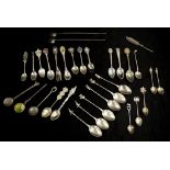 Collection silver souvenir coffee & tea spoons