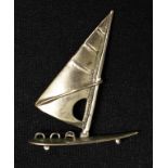 Italian silver miniature sailboard