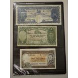 Three Australian pre decimal banknotes