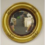 Regency round gilt wood mirror