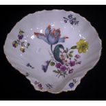 Antique Meissen porcelain shell shape serving dish