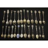 Collection European silver plate souvenir spoons