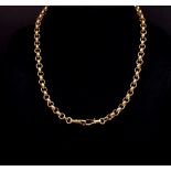 A heavy antique 9ct yellow gold fob chain