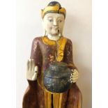 Mid C20th Burmese carved timber standing Buddha