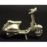 Italian silver miniature motor scooter