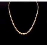Mid century pearl choker necklace
