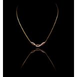 Diamond and 9ct yellow gold necklace