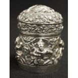 Burmese silver lidded betel nut container