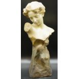 Art Nouveau Goldscheider terracotta bust of a lady