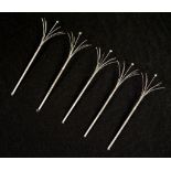 Five sterling silver swizzle sticks