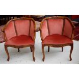 Two French style tub chairs