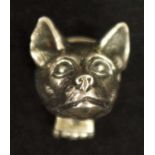 Sterling silver dogs head pill box