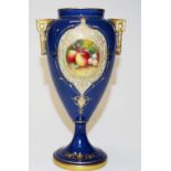 Signed Royal Worcester handpainted vase