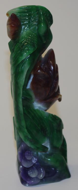 Chinese carved jade bird figure - Image 2 of 3