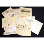 Collection of antique English receipts/bills
