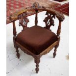 19th century Renaissance style corner chair