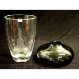 Two various crystal glass vases