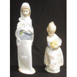 Two Lladro young lady figurines