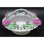 Celtic weave pierced porcelain basket