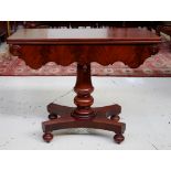 William IV style walnut card table