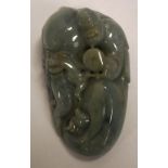 Chinese carved green hardstone