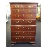 Antique Georgian style mahogany chest on chest
