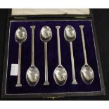 Cased set of Art deco silver plate teaspoons