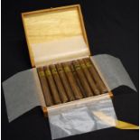 Eighteen Cuban cigars in box