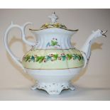 Antique Coalport Rococo shaped teapot