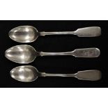 Three Russian silver teaspoons