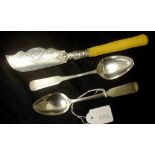 Pair Scottish Georgian sterling silver teaspoons