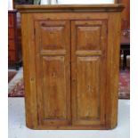 Early 19th century pine corner cupboard