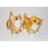 Two Winstanley ginger cat figurines