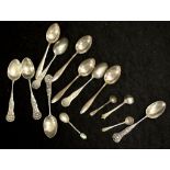 Quantity of various sterling silver teaspoons