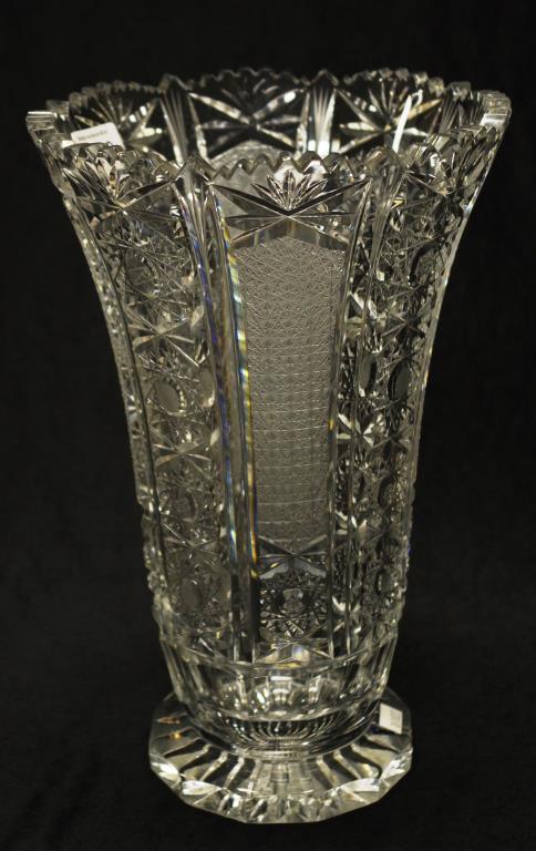 Large good Bohemian cut crystal vase - Image 2 of 2