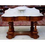 Victorian walnut marble top washstand