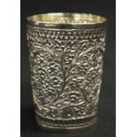 Oriental sterling silver shot cup