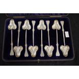 Cased set of six silver teaspoons