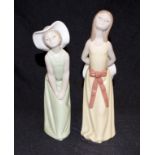 Two Lladro young lady figurines