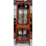 Cedar mirror back corner display cabinet