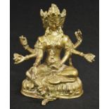 Eastern Buddhist brass Deity figure