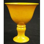 Chinese yellow ceramic goblet