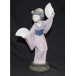 Lladro Madame butterfly Geisha with fan's figurine