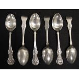 Set six Victorian sterling silver teaspoons
