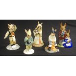 Five Royal Doulton Bunnykins figurines