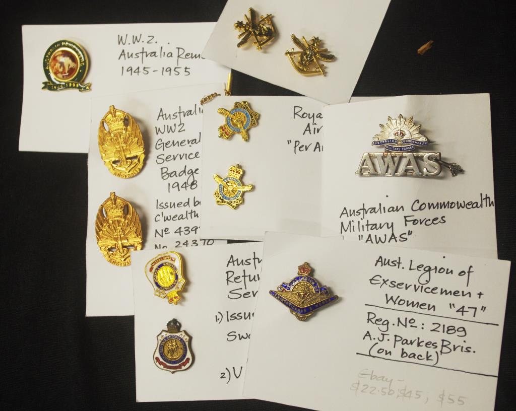 Quantity of Australian ex servicemen badges