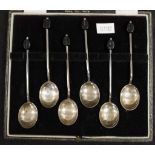 Elizabeth II sterling silver set six coffee spoons